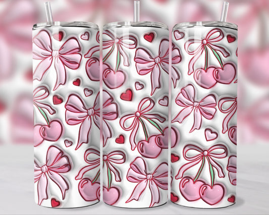3D Cherry Bows 20oz Tumbler